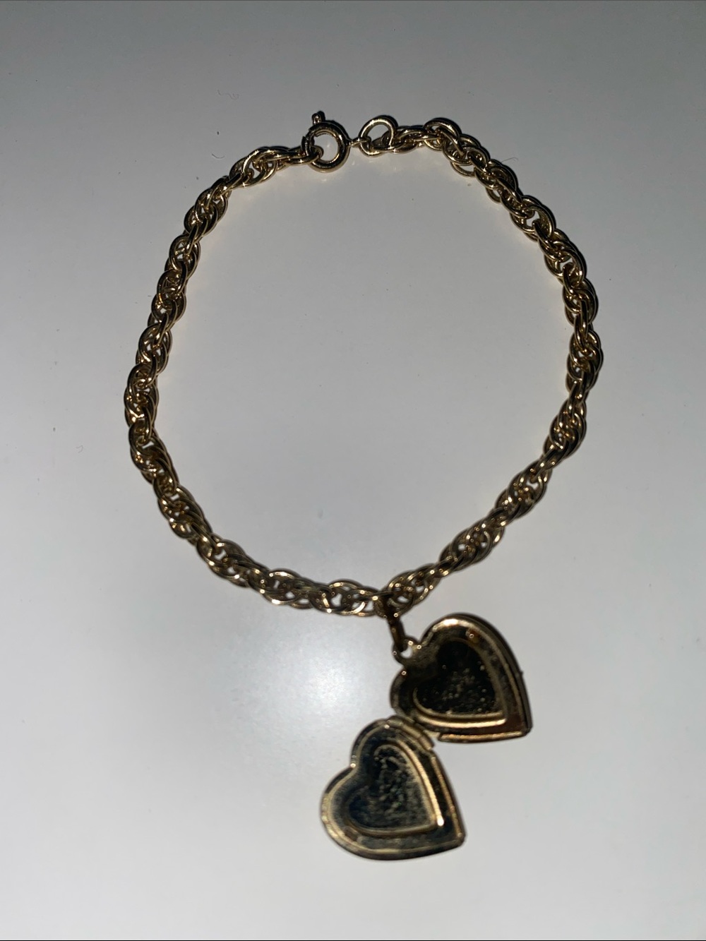 Gold Heart Charm Rope Bracelet - Women Jewelry